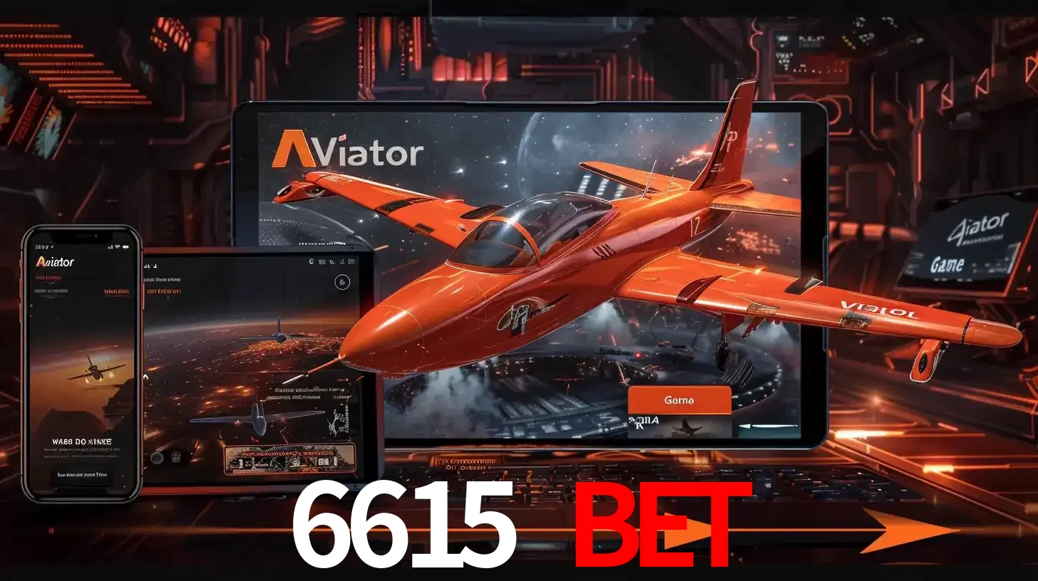 Apresentação tecnológica do jogo Aviator com um avião saindo da tela de um tablet, demonstrando a experiência imersiva em múltiplos dispositivos no 6615 bet.