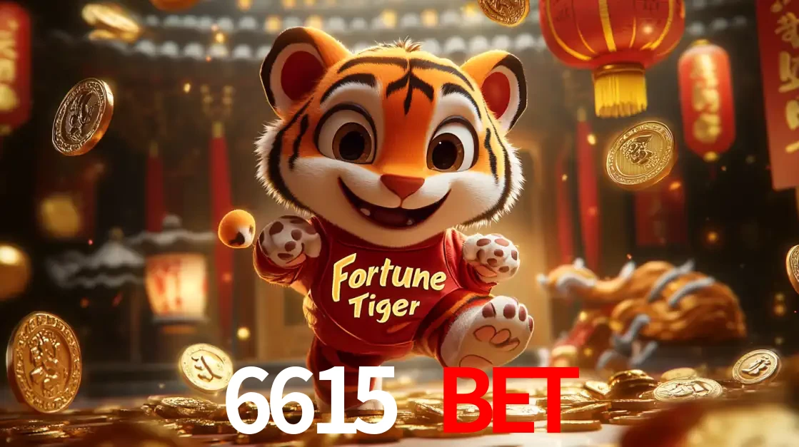 O alegre personagem do Fortune Tiger correndo sobre um caminho de moedas de ouro, simbolizando os grandes prêmios e a diversão do popular jogo de slot do 6615 bet.